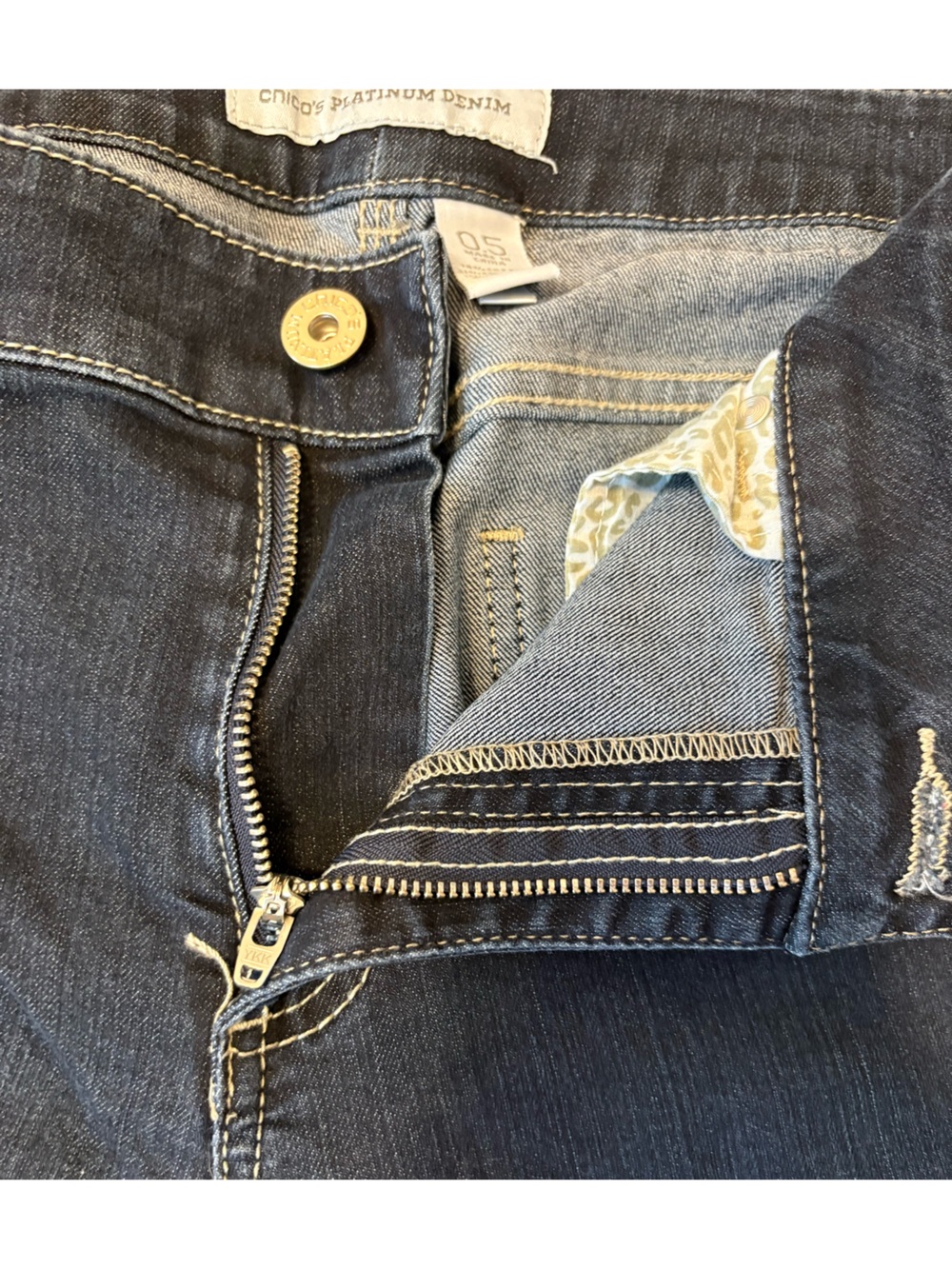 Chico’s Platinum Denim Women’s Dark Blue Jeans - Picture 3 of 5